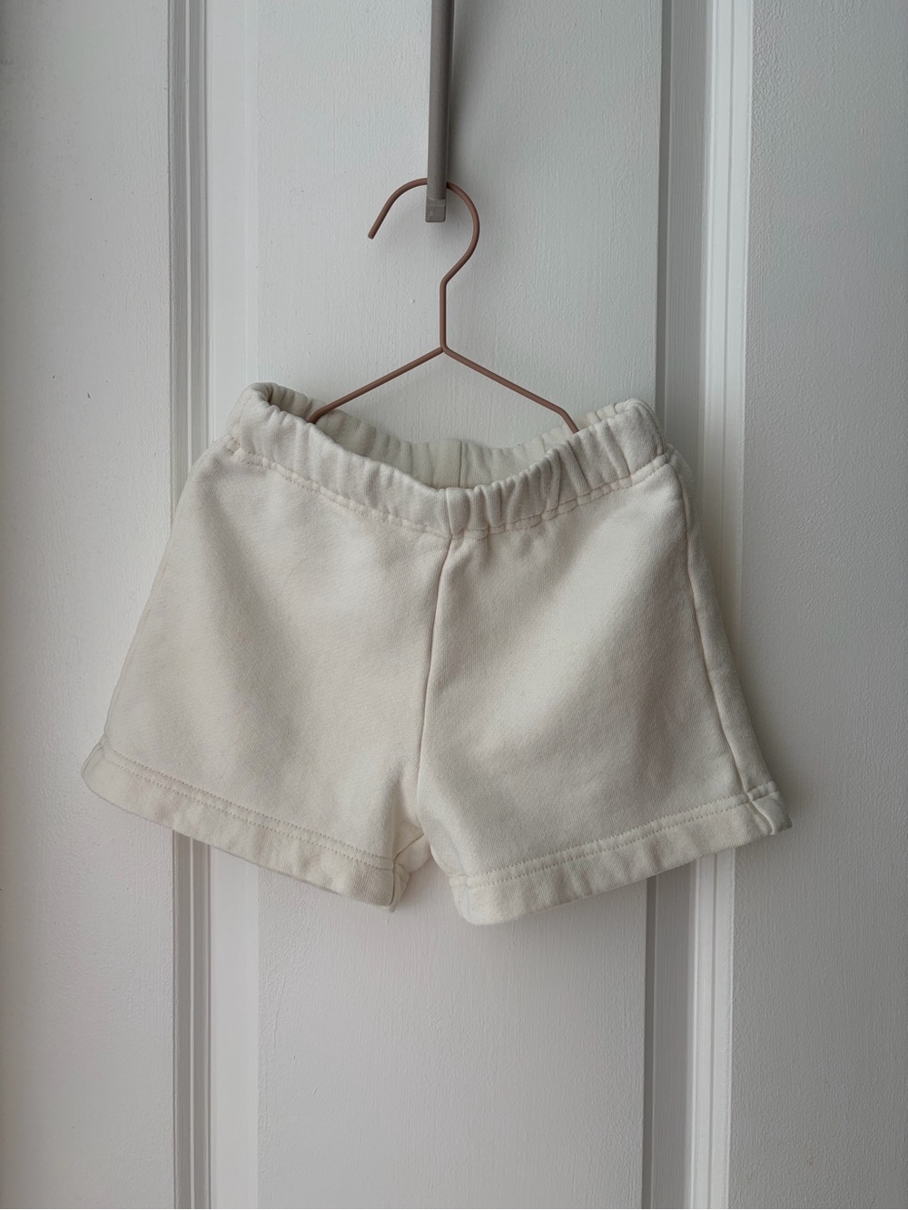 Handmade Cotton Sweatshirt Shorts in Off-White French Terry